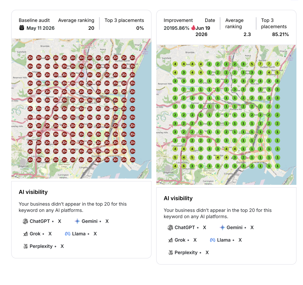 Garach Dental Google local ranking heatmap 2