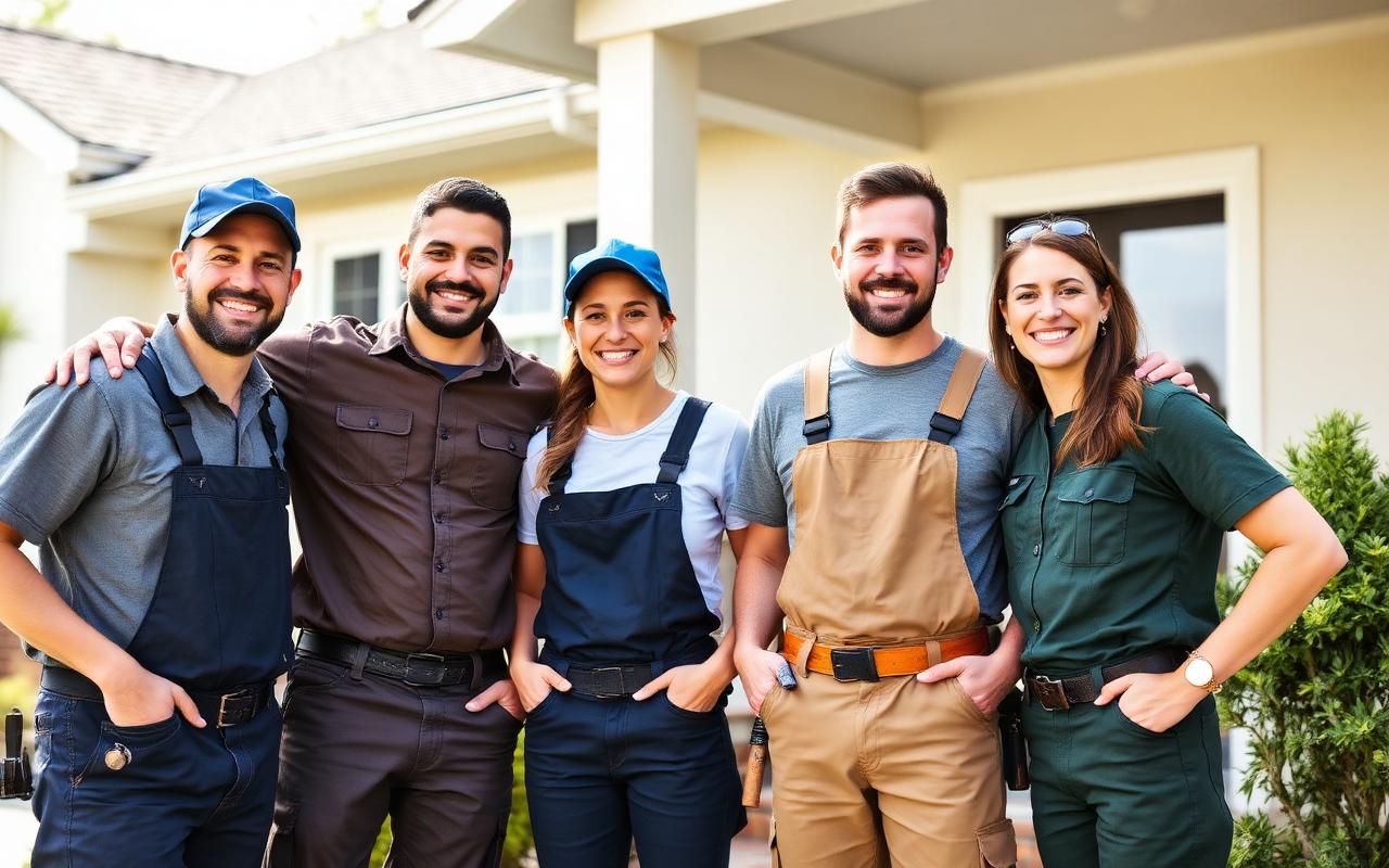 Team of home service professionals